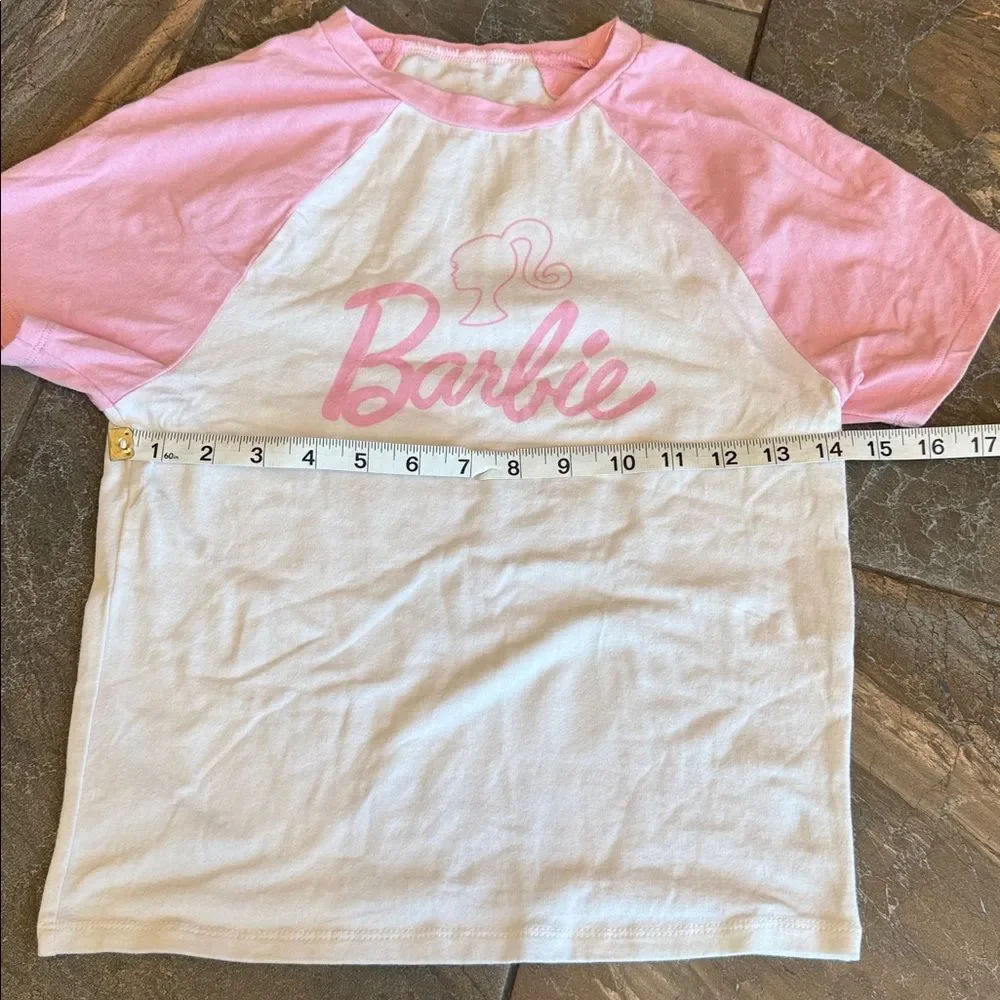 Barbie Jeans & T shirt (size sm) Screen Printed Denim Logos Girls Size 16